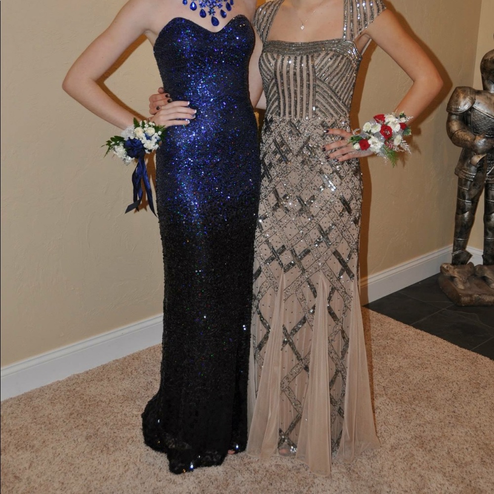 Sequin Ombré Blue formal dress
